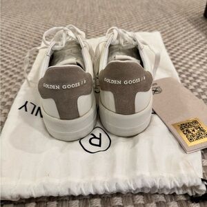 Golden Goose Pure Star White and Tan Sneakers